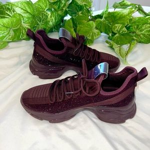 Steve Madden Maxima Rhinestone Maroon Sneakers